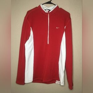 Men's Nike Red and Light Blue Quarter-Zip Top